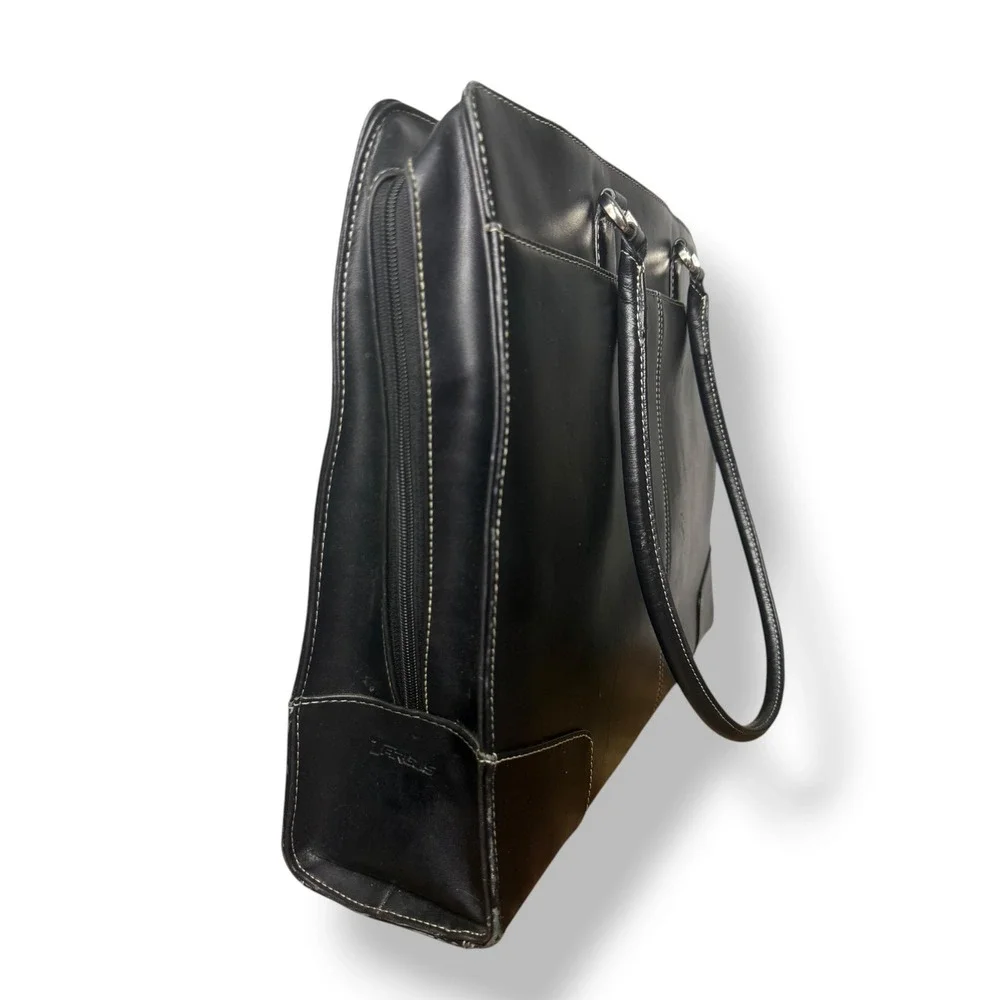 Targus Ladies Deluxe Tote Series Black Leather Laptop Commuter Bag